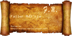 Faller Mária névjegykártya